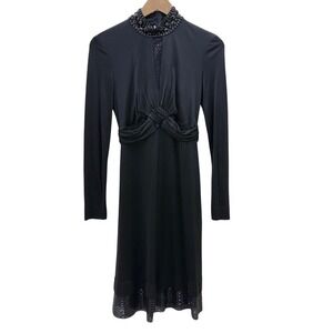 RED Valentino Little Black Dress 4 Silk Sequin Luxury Winter Holiday Party